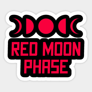 Red Moon Phase Sticker